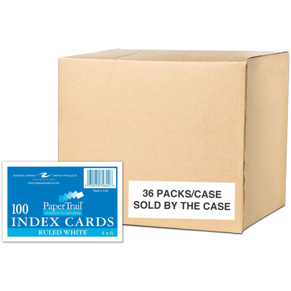 Roaring Spring Paper Products Roaring Spring 74844cs Roaring Spring PaperTrail Ruled Index Cards