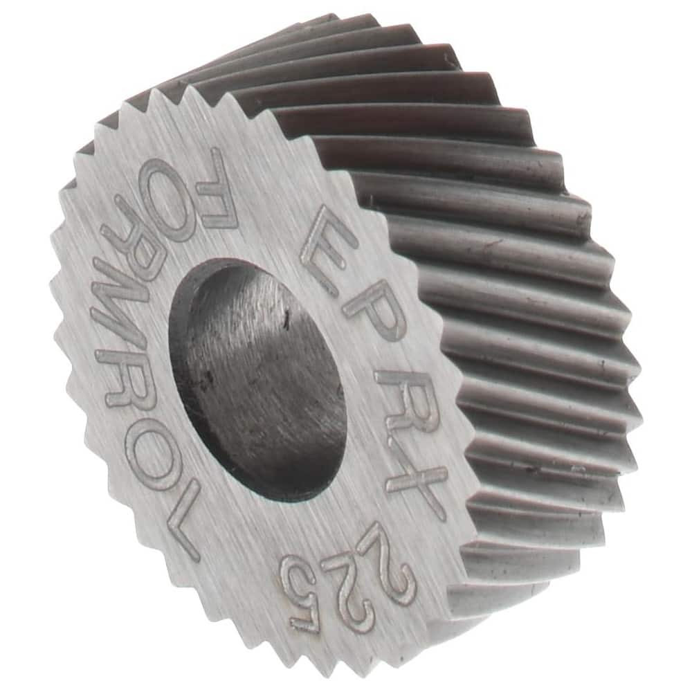 MSC EPRX225 Standard Knurl Wheel: 1/2" Dia, 90 ° Tooth Angle, 25 TPI, Diagonal, Cobalt