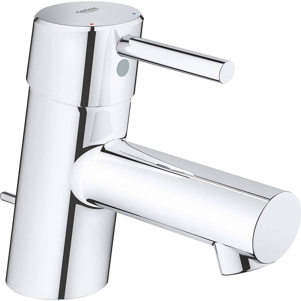 Grohe 34702001 Lavatory Faucets; Spout Type: Low Arc ; Handle Type: Lever ; Mounting Centers: Single Hole (Inch); Finish/Coating: Polished Chrome