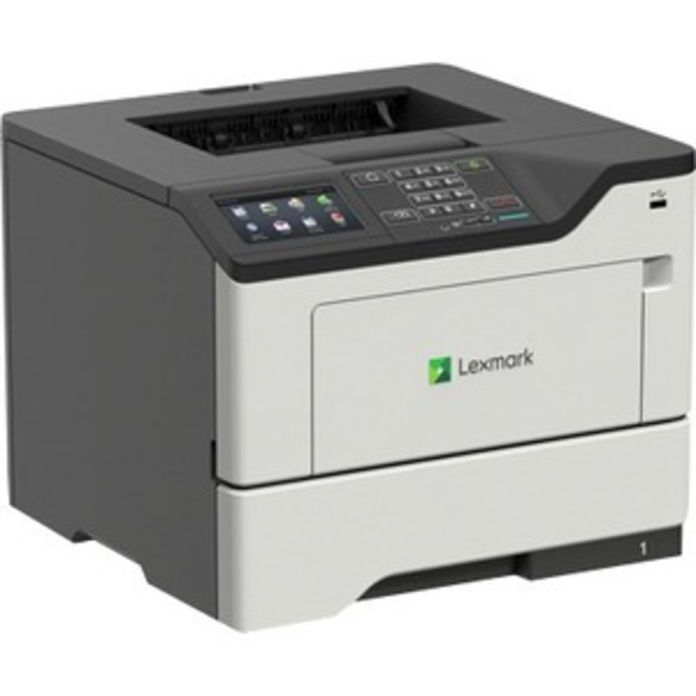 Revolutionize your monochrome printing with the Lexmark MS620/MS621dn, the high-performance laser printer built for mid-size to large workgroups. Experience the thrill of blazing speeds up to 50ppm, leaving printing delays in the dust. Double your efficiency, halve your impact: Reduce paper waste and printing costs by 50% with built-in duplex printing. Be kind to the environment and your budget, without compromising on quality. Security you can trust, performance you rely on: Multi-layered security features like PIN printing, document encryption, and network protocols safeguard your sensitive data. Work with peace of mind, knowing your information is safe.  Blast through tasks with a 50ppm printing speed and a lightning-fast 4  4-second first page out  Reduce paper waste and printing costs by 50% with built-in duplex printing  Print directly from laptops, smartphones, and tablets with Wi-Fi and mobile printing support  Protect sensitive data with multi-layered security features like PIN printing, document encryption, and network protocols  Handle demanding workloads effortlessly with a recommended monthly print volume of 2,000 to 20,000 pages.  EPEAT Silver certified - reduced environmental impact from multiple eco-attributes. Ranked in three tiers: Bronze, Silver or Gold.  Energy efficient - designed to use less energy than alternative products, potentially helping you save money and reduce your carbon footprint.