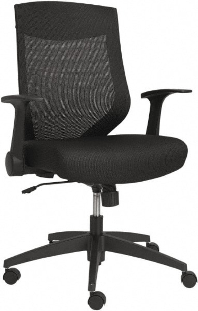 ALERA ALEEBK4217 Task Chair:  Fabric Mesh,  Adjustable Height,  18-1/2 to  22" Seat Height,  Black