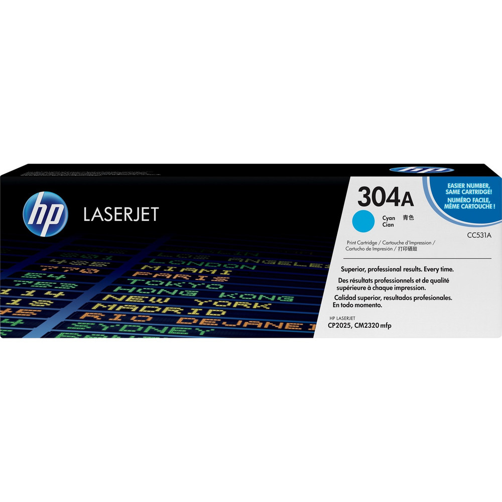 HP Inc. HP CC531A HP 304A (CC531A) Original Standard Yield Laser Toner Cartridge - Single Pack - Cyan - 1 Each