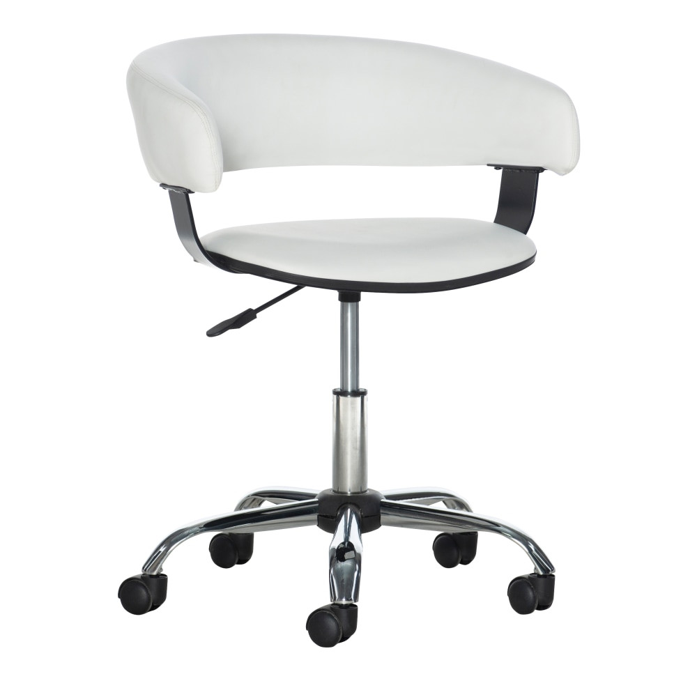 L. POWELL ACQUISITION CORP. Powell 14B2010W  Low-Back Faux Leather Gas-Lift Desk Chair, White