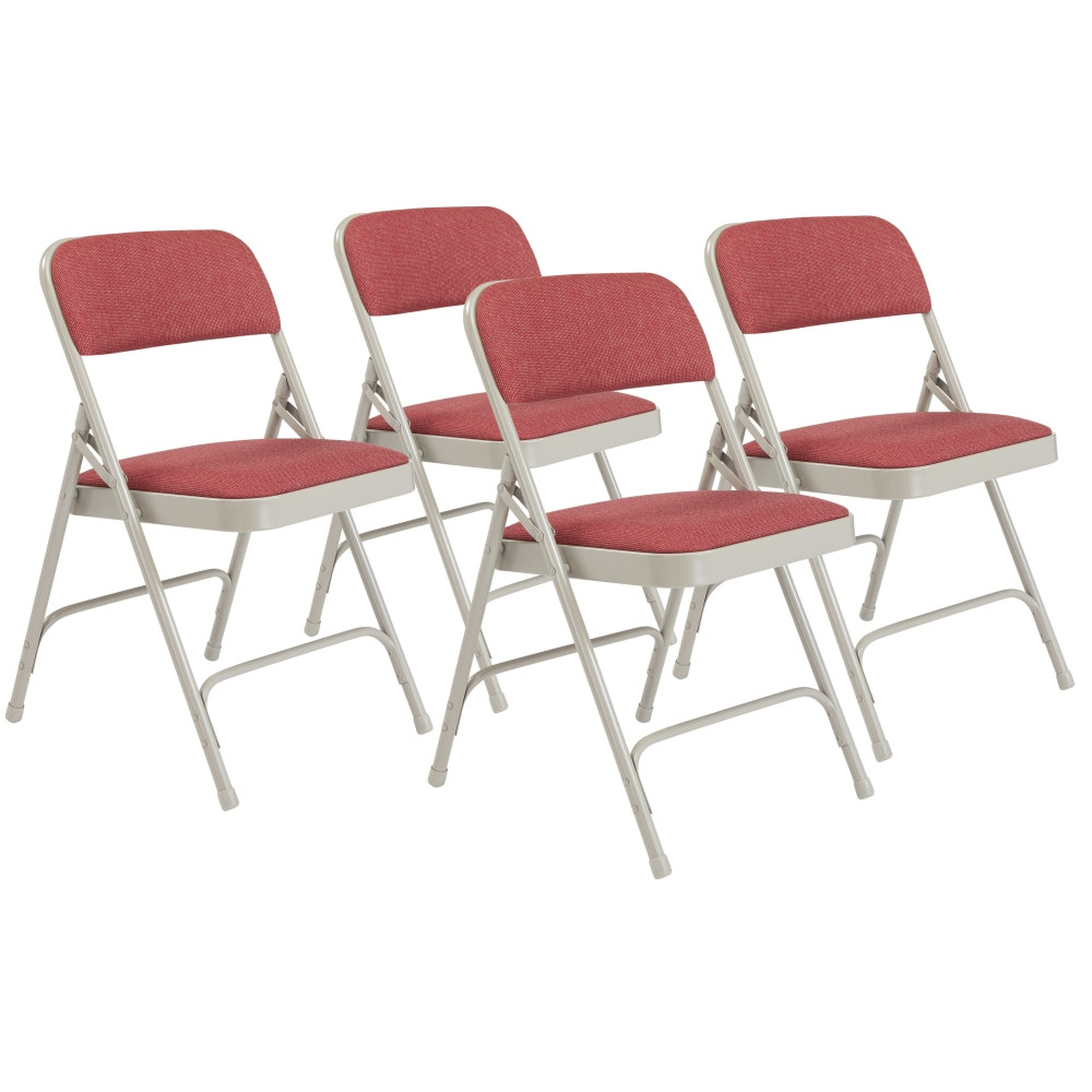 NATIONAL PUBLIC SEATING CORP National Public Seating 2208  2200 2-Hinge Folding Chairs, Wine/Gray, Set Of 4 Chairs