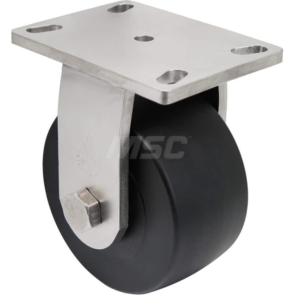 Durable Superior S58NX60LB5S19YY Top Plate Caster: 6" Wheel Dia, 3" Wheel Width, 3,000 lb Capacity, 7-1/2" OAH