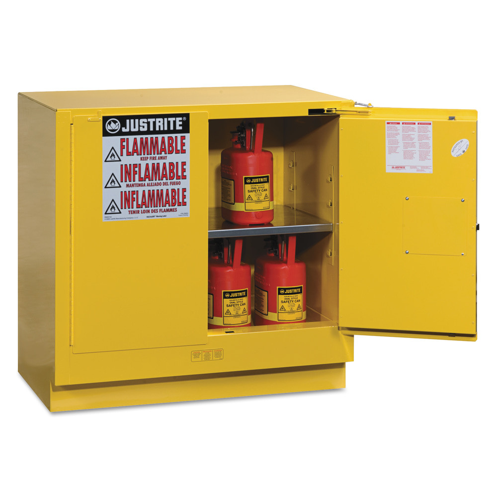 JUSTRITE MANUFACTURING COMPANY, LLC Justrite 400-892320 Yellow Undercounter Cabinets, Self-Closing Cabinet, 22 Gallon