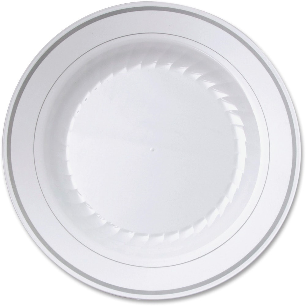 WNA, INC. RSMP91210W Masterpiece 9in Heavyweight Plates - Picnic, Party - Disposable - 9in Diameter - White - Plastic Body - 10 / Pack
