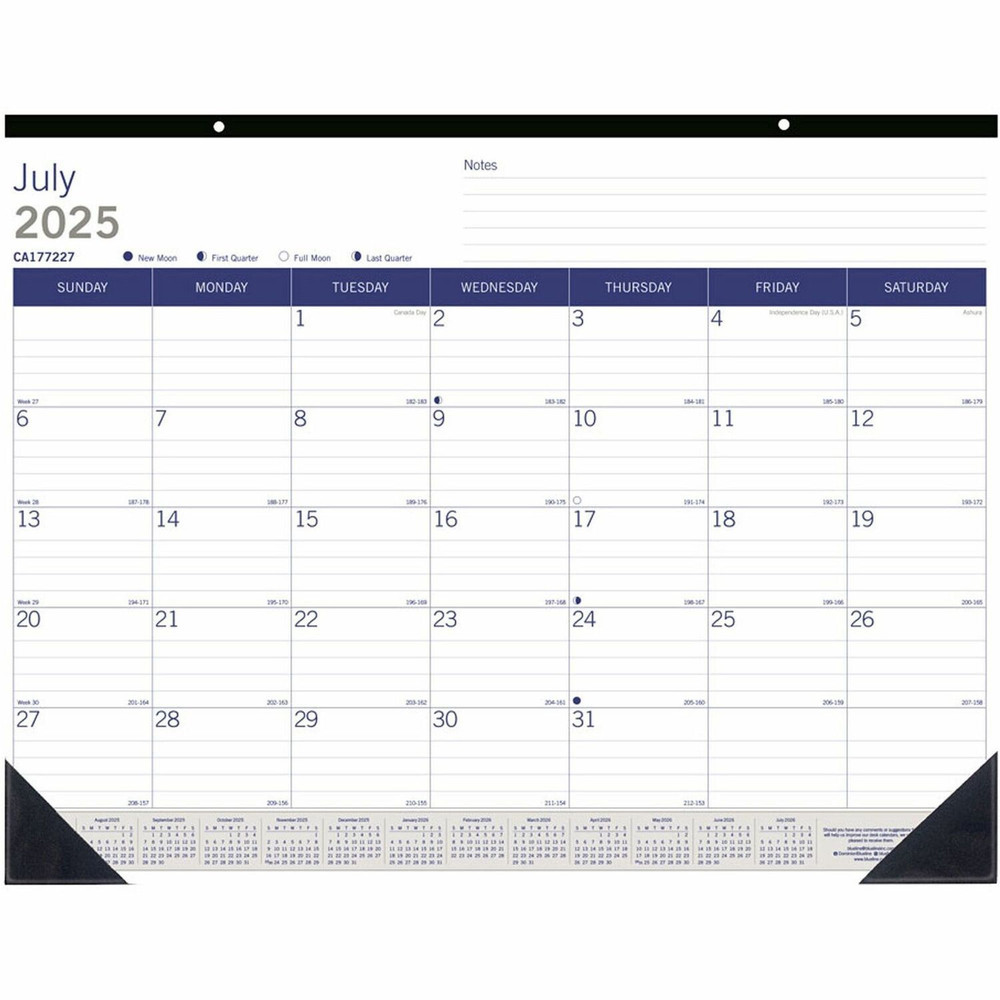 Dominion Blueline, Inc Blueline CA177227 Blueline DuraGlobe Academic Monthly Desk Pad