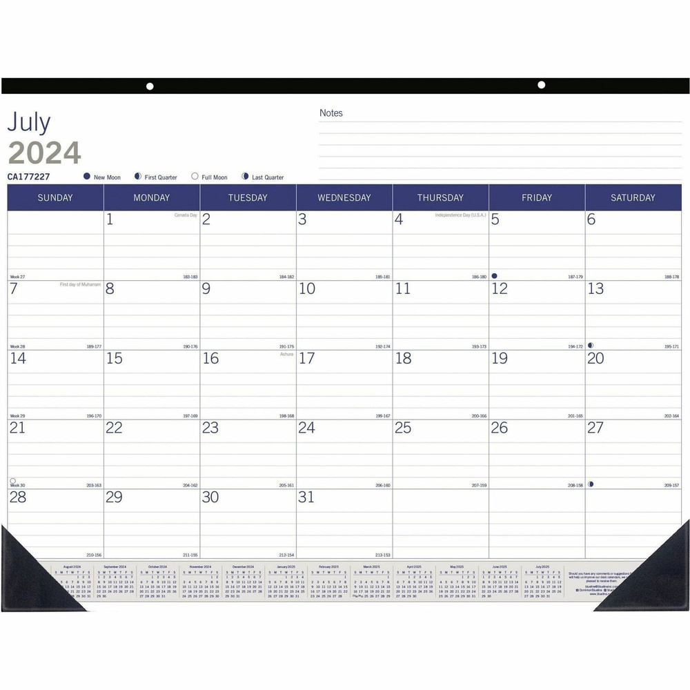 Dominion Blueline, Inc Blueline CA177227 Blueline DuraGlobe Academic Monthly Desk Pad