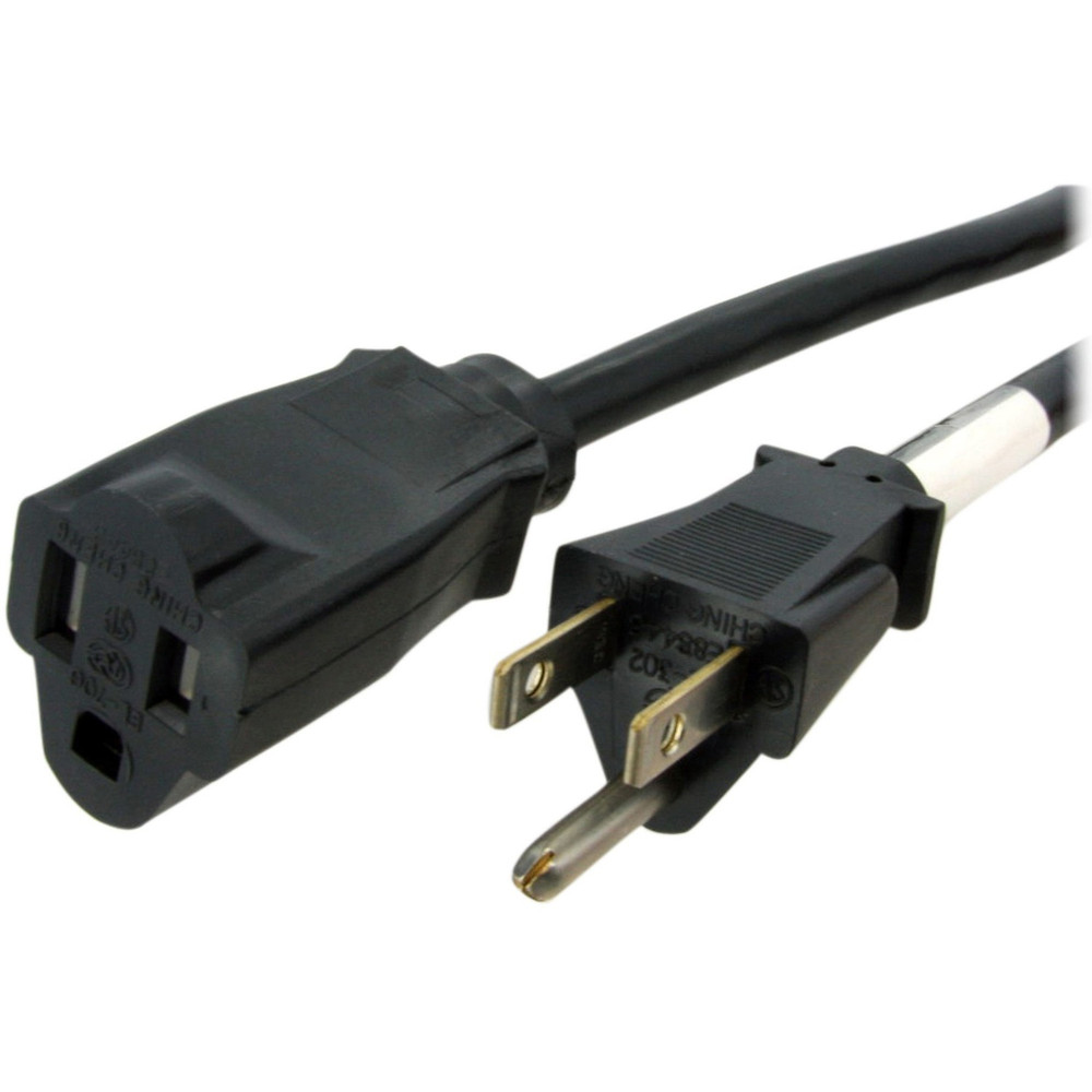 StarTech.com PAC1011410 StarTech.com 10ft (3m) Heavy Duty Extension Cord, NEMA5-15R to NEMA5-15P Black Extension Cord, 15A 125V, 14AWG, Heavy Gauge Power Cable