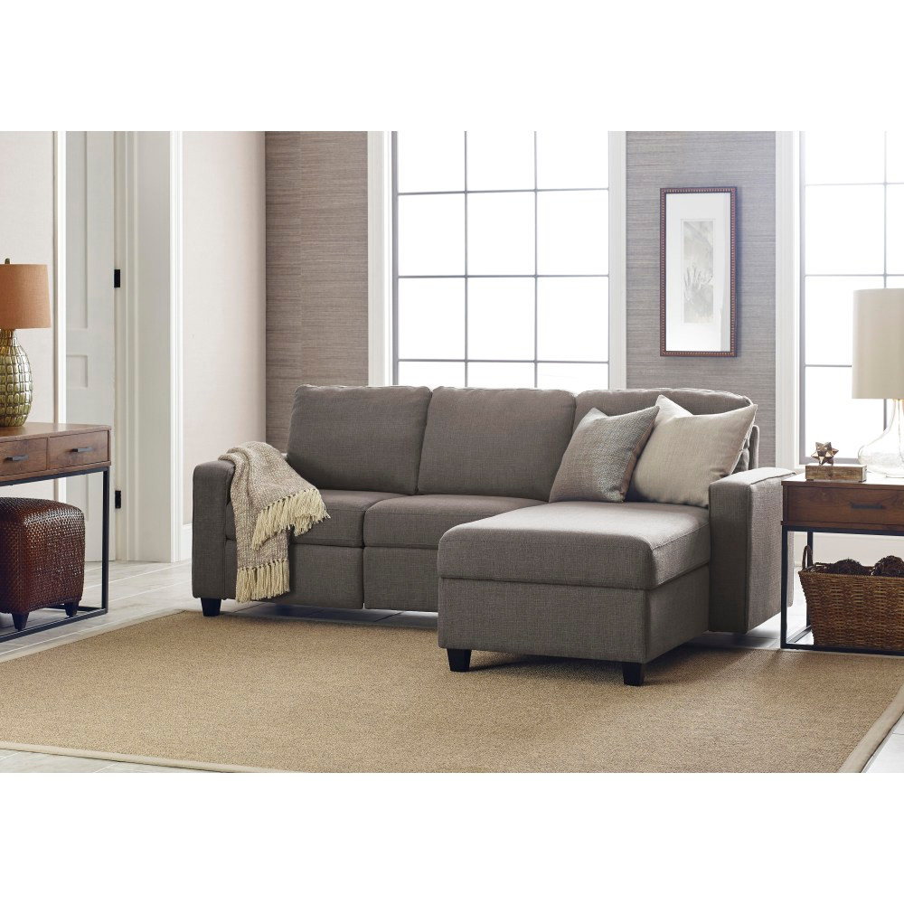 MILLWORK HOLDING CO INC UPH2001299 Serta Palisades Reclining Sectional With Storage Chaise, Right, Gray/Espresso