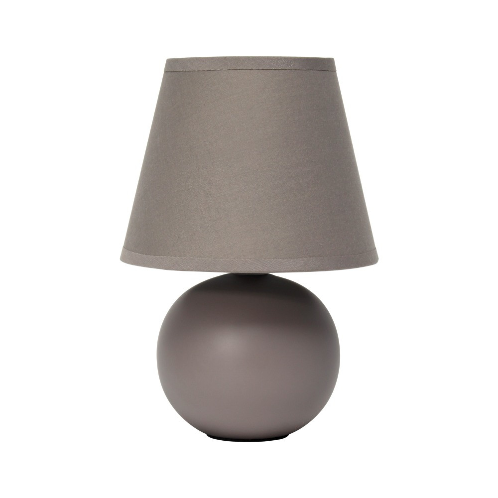 ALL THE RAGES INC LT2008-GRY Simple Designs  Mini Ceramic Globe Table Lamp, 8-11/16inH, Gray Shade/Gray Base