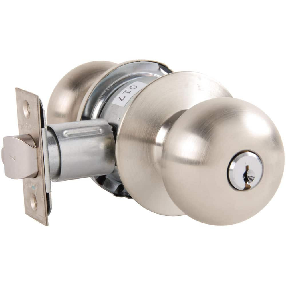 Arrow Lock MK11-TA-15-CS Knob Locksets; Type: Entrance ; Key Type: Keyed Different ; Material: Metal ; Finish/Coating: Satin Nickel ; Compatible Door Thickness: 1-3/8" to 1-3/4" ; Backset: 2.75