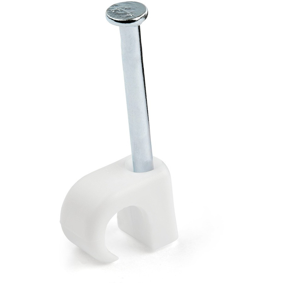 StarTech.com CBMNMCC2 StarTech.com 100 Pk (M) Cable Clips w/ Nail - Reusable Nail-in Clamps - Cord Mounting/Holding Clips - Cable Tacks Wire Fasteners White TAA