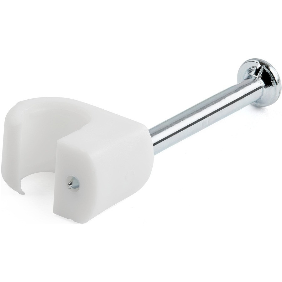 StarTech.com CBMNMCC2 StarTech.com 100 Pk (M) Cable Clips w/ Nail - Reusable Nail-in Clamps - Cord Mounting/Holding Clips - Cable Tacks Wire Fasteners White TAA