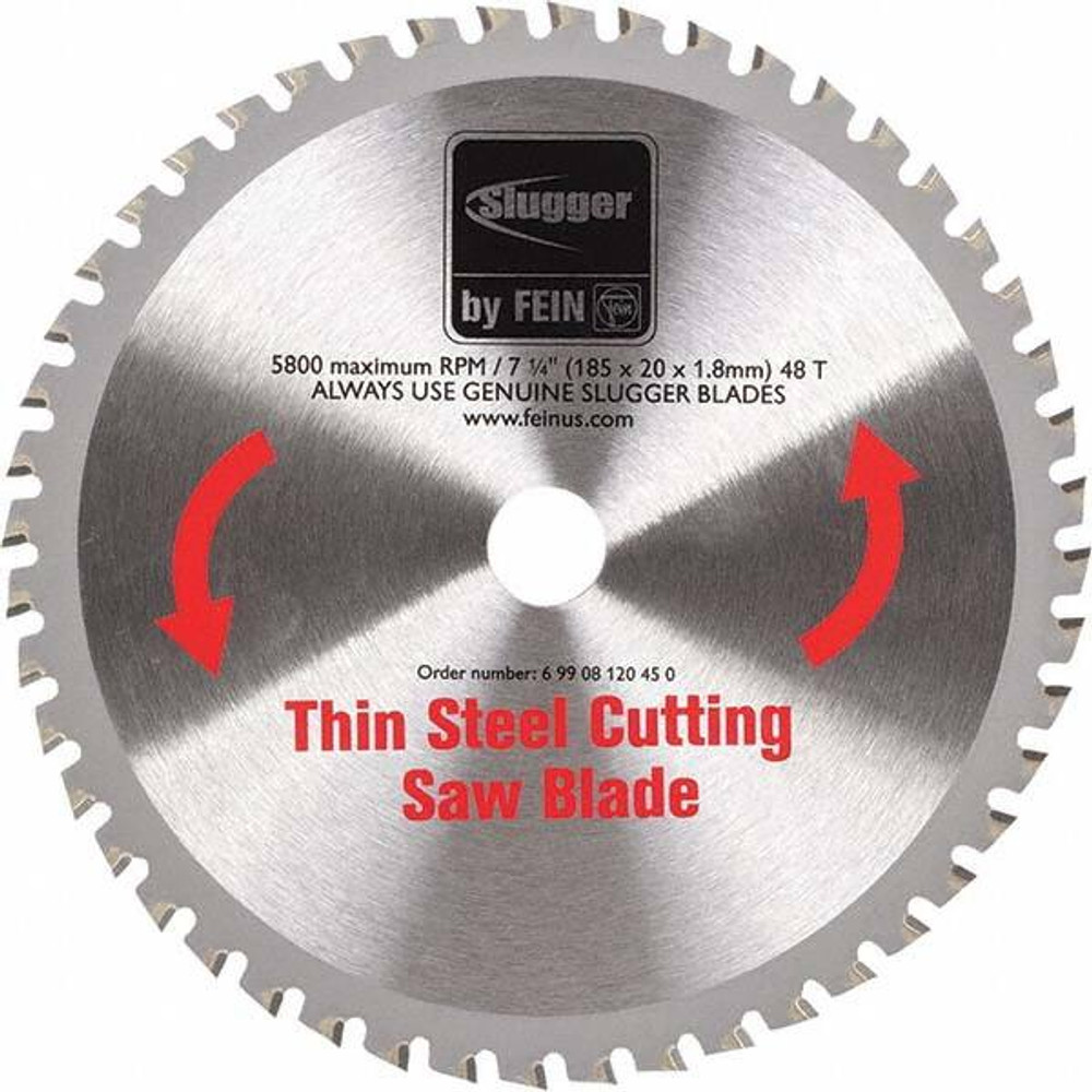 Fein 69908120450 Wet & Dry Cut Saw Blade: 7-1/4" Dia, 3/4" Arbor Hole, 0.078" Kerf Width, 48 Teeth