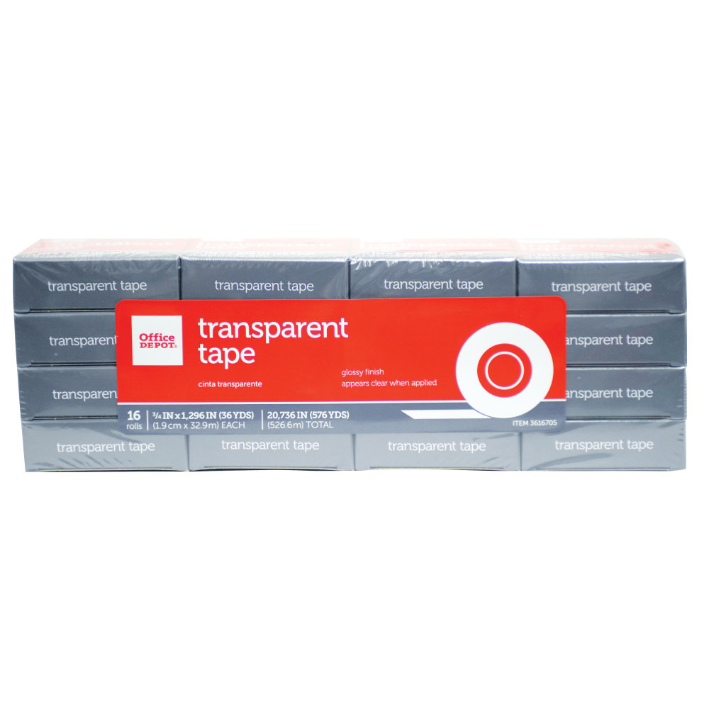 Looks great on gifts, paper, memos and more.  Transparent tape with a glossy, high-clarity finish for a professional touch.  Perfect for wrapping presents, sealing envelopes and mending paper tears.  Pulls off the roll smoothly and cuts easily. Offers instant adhesion with great holding power.  Tape designed with easy tear feature to allow for quick application.