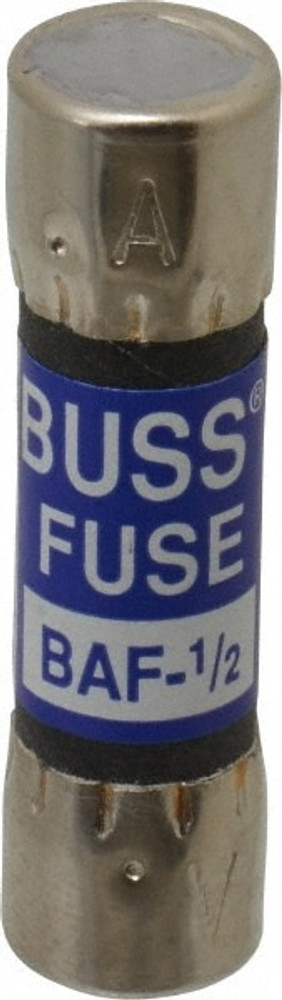 Cooper Bussmann BAF-1/2 Cartridge Fast-Acting Fuse: 0.5 A, 10.3 mm Dia