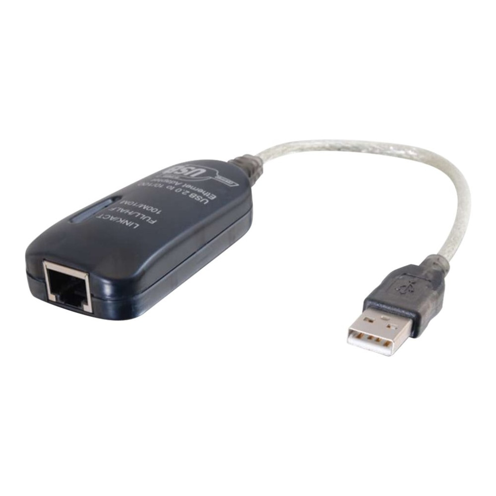 LASTAR INC. C2G 39998  7.5in USB 2.0 to Ethernet Adapter - Network adapter - USB 2.0 - 10/100 Ethernet - silver