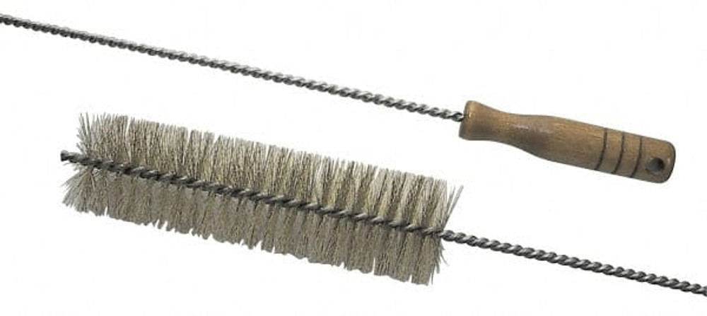 Schaefer Brush 76200 2-1/8" Diam, 7" Bristle Length, Boiler & Furnace Crimped Brass Brush