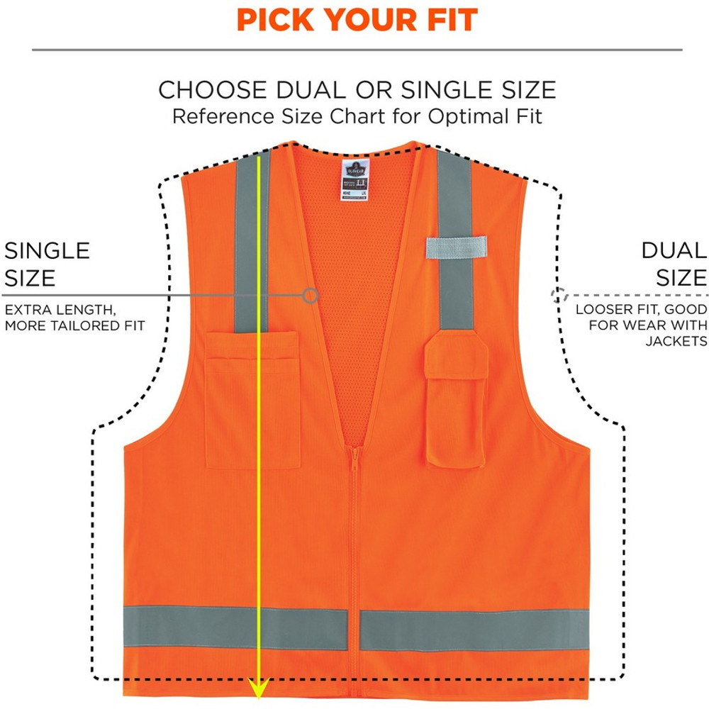 Tenacious Holdings, Inc GloWear 24017 GloWear 8249Z Type R Class 2 Economy Surveyors Vest