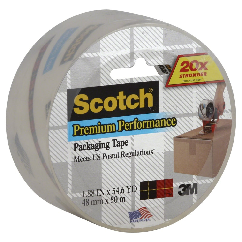 3M CO Scotch 3850  3850 Premium Performance Packaging Tape Refill Roll 1.88in x 54.6 Yd., Clear
