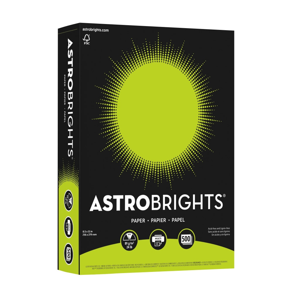 NEENAH PAPER INC 21588 Astrobrights Color Multi-Use Printer & Copy Paper, Terra Green, Letter (8.5in x 11in), 500 Sheets Per Ream, 24 Lb, 94 Brightness