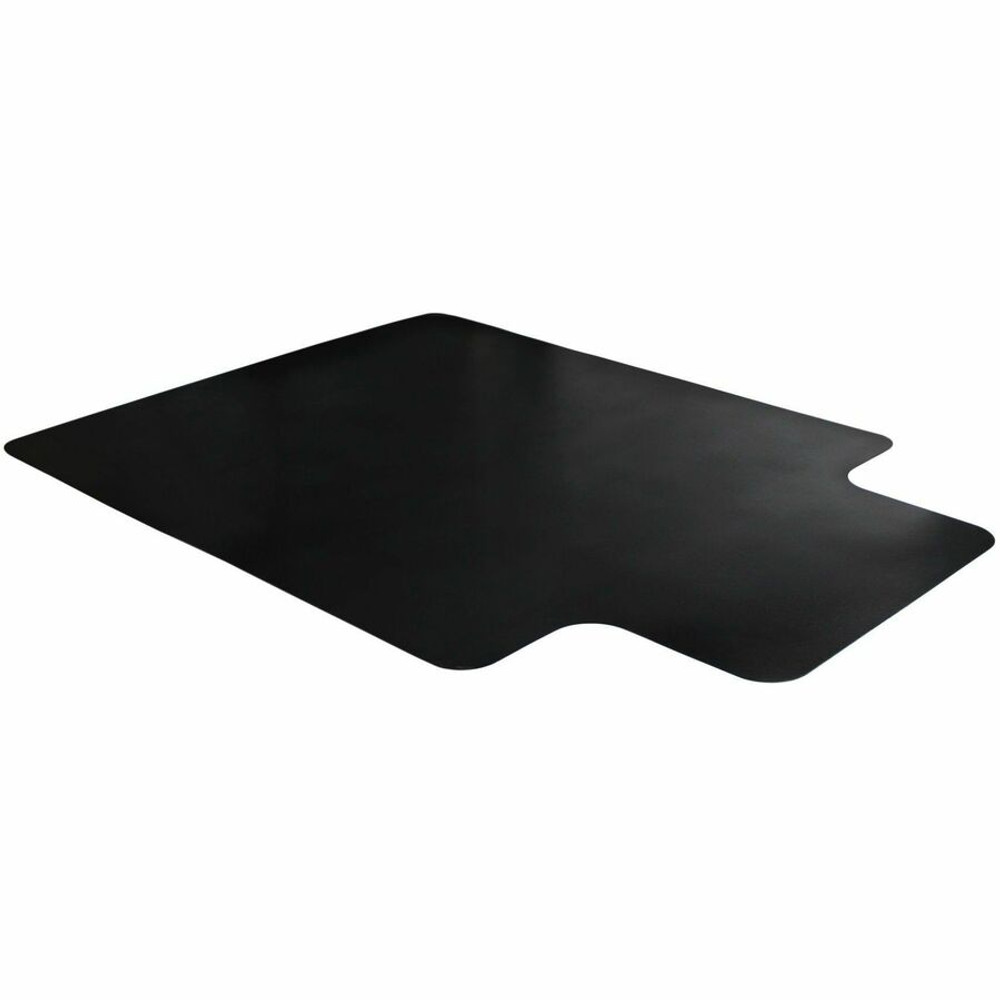 Floortex FC123648HLBV Advantagemat&reg; Black Vinyl Lipped Chair Mat for Hard Floor - 36" x 48"