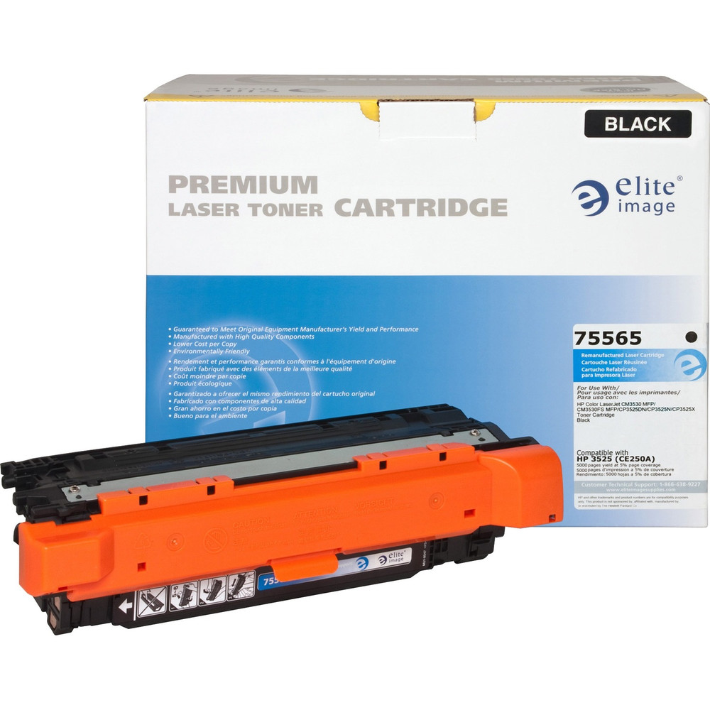 Elite Image 75565 Elite Image Remanufactured Laser Toner Cartridge - Alternative for HP 504A (CE250A) - Black - 1 Each