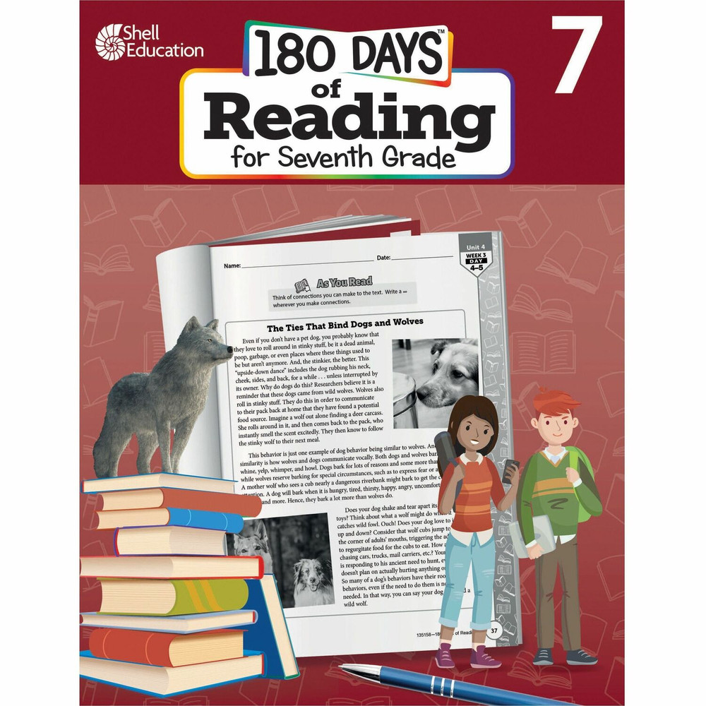 Shell Education 135158 Shell Education 180 Days of Reading for Seventh Grade Printed Book