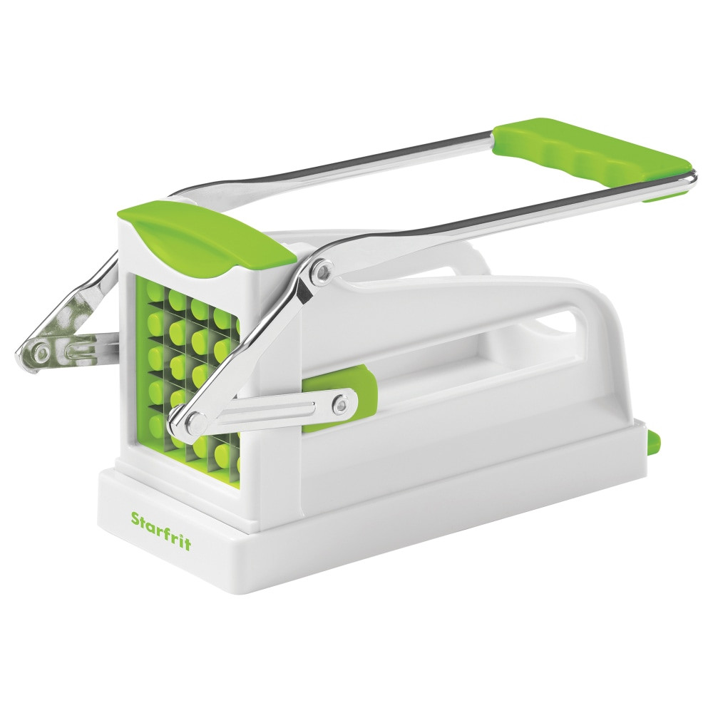 STARFRIT USA INC 093123-006-BLCK Starfrit Stainless Steel Fry Cutter, White/Green
