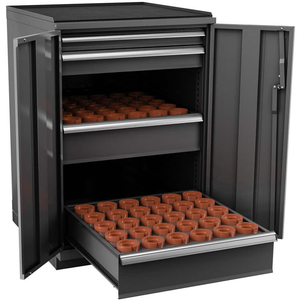Champion Tool Storage S1800H63-DG CNC Storage Cabinets; Cabinet Type: Modular ; Taper Size: HSK63 ; Number Of Doors: 2.000 ; Number Of Drawers: 4.000 ; Color: Dark Gray ; Material: Steel