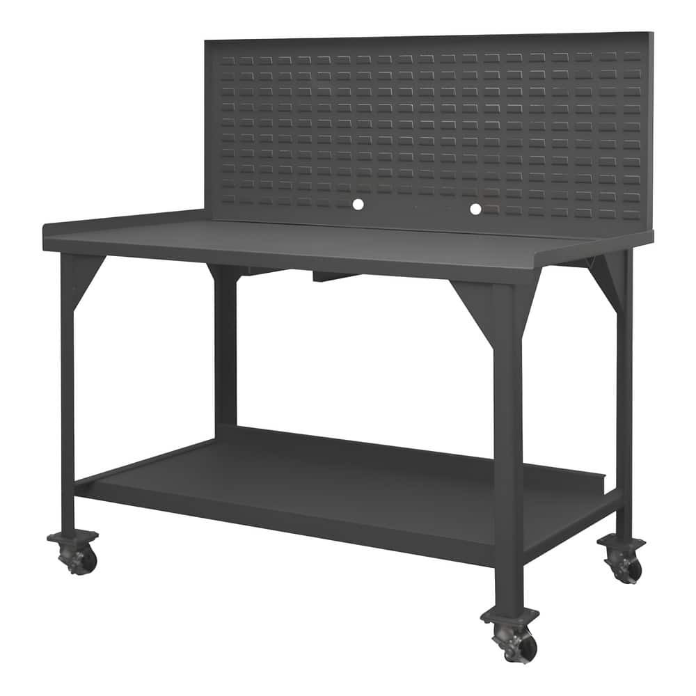 Durham DWBM-3660-BE-LP Mobile Work Benches; Type: Heavy-Duty Mobile Workbench ; Bench Type: Heavy-Duty Mobile Workbench ; Edge Type: Square ; Depth (Inch): 36 ; Leg Style: Fixed ; Load Capacity (Lb. - 3 Decimals): 4000.000