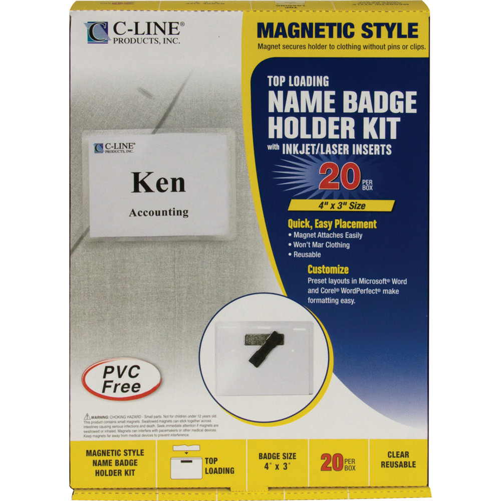 C-Line Products, Inc C-Line 92943 C-Line Magnetic Style Name Badge Holder Kit