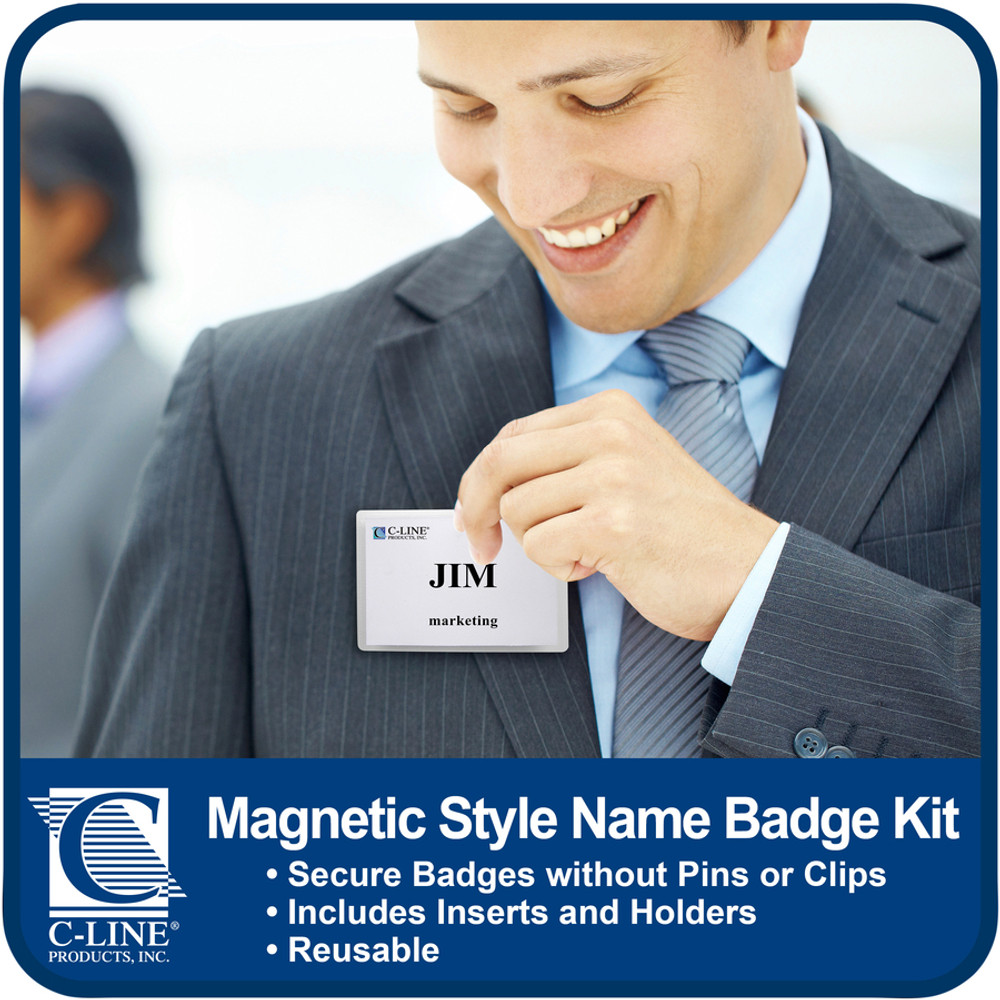 C-Line Products, Inc C-Line 92943 C-Line Magnetic Style Name Badge Holder Kit