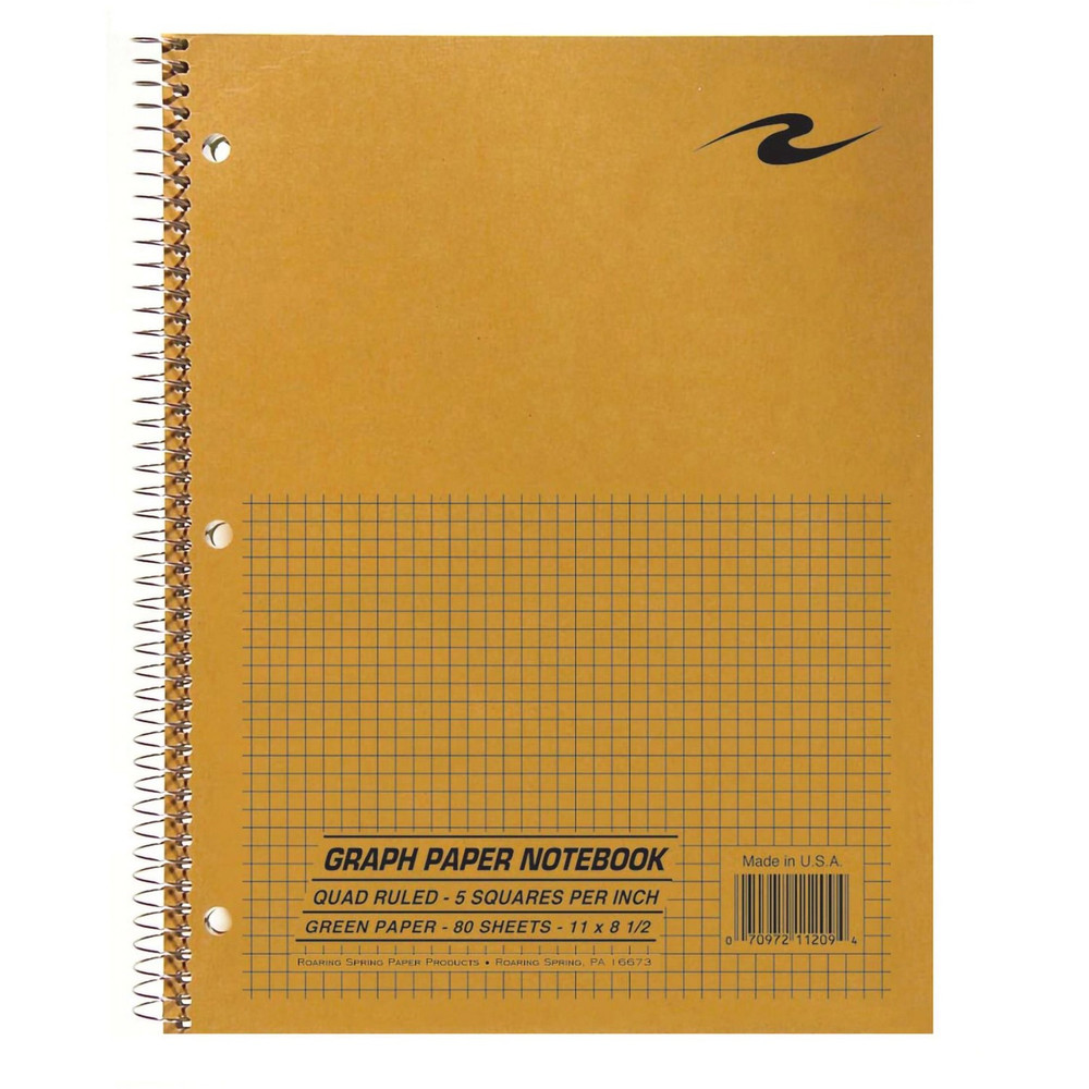 Roaring Spring Paper Products Roaring Spring 11209 Roaring Spring 5x5 Graph Ruled Spiral Lab Notebook
