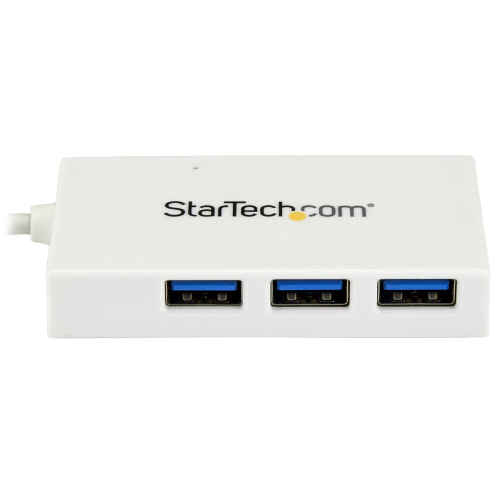 StarTech.com HB30C3A1CFBW StarTech.com 4 Port USB C Hub with 1x USB-C & 3x USB-A (SuperSpeed 5Gbps) - USB Bus Powered - Portable/Laptop USB 3.0 Type-C Hub - White