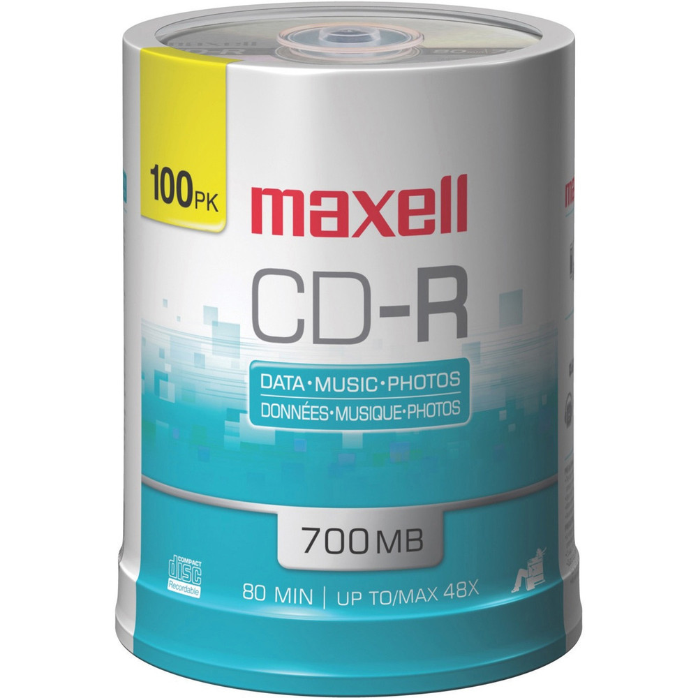 Maxell 648200 Maxell CD Recordable Media - CD-R - 48x - 700 MB - 100 Pack Spindle