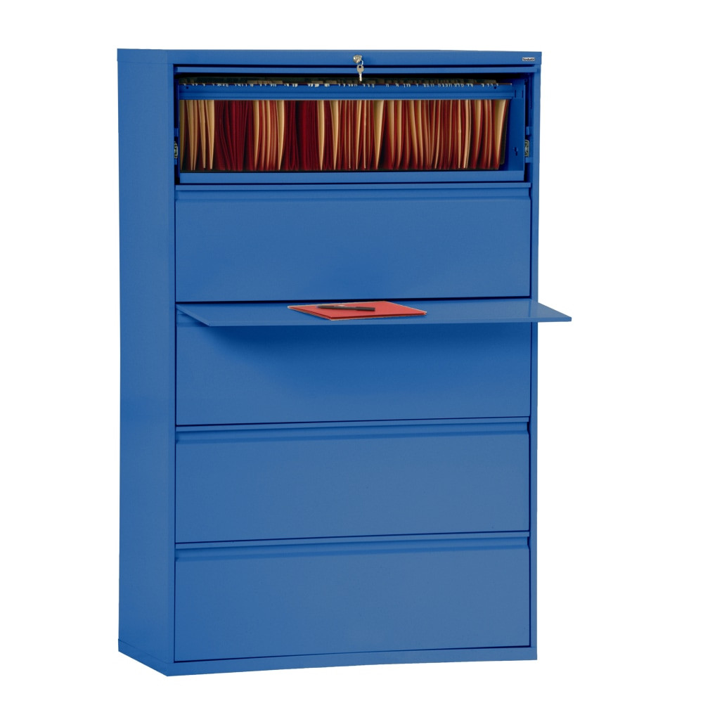 EDSAL SANDUSKY CORP Sandusky Lee LF8F425-06 Sandusky 800 42inW x 19-1/4inD Lateral 5-Drawer File Cabinet, Blue