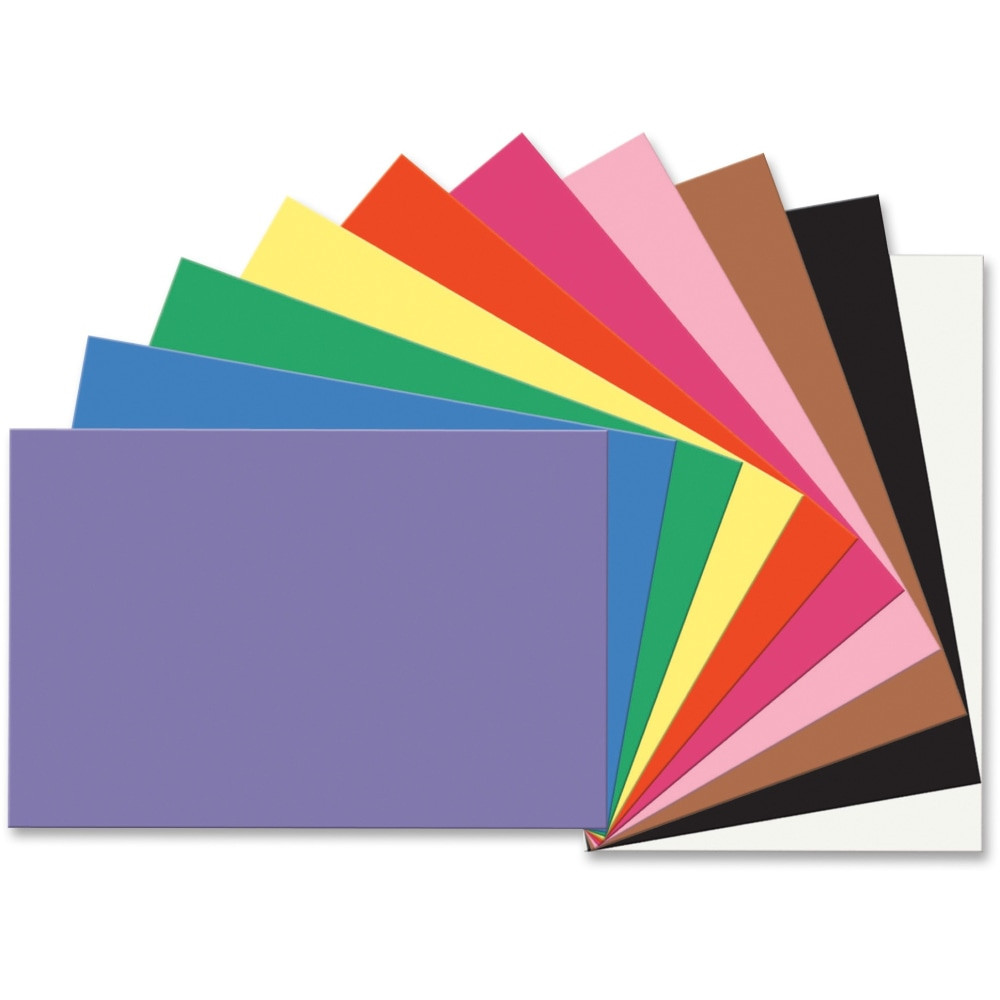 PACON CORPORATION Prang 6523  Construction Paper - Multipurpose - 36in x 24in - 50 / Pack - Assorted, Blue, Brown, Holiday Green, Orange, Pink, Scarlet, Violet, White, Yellow