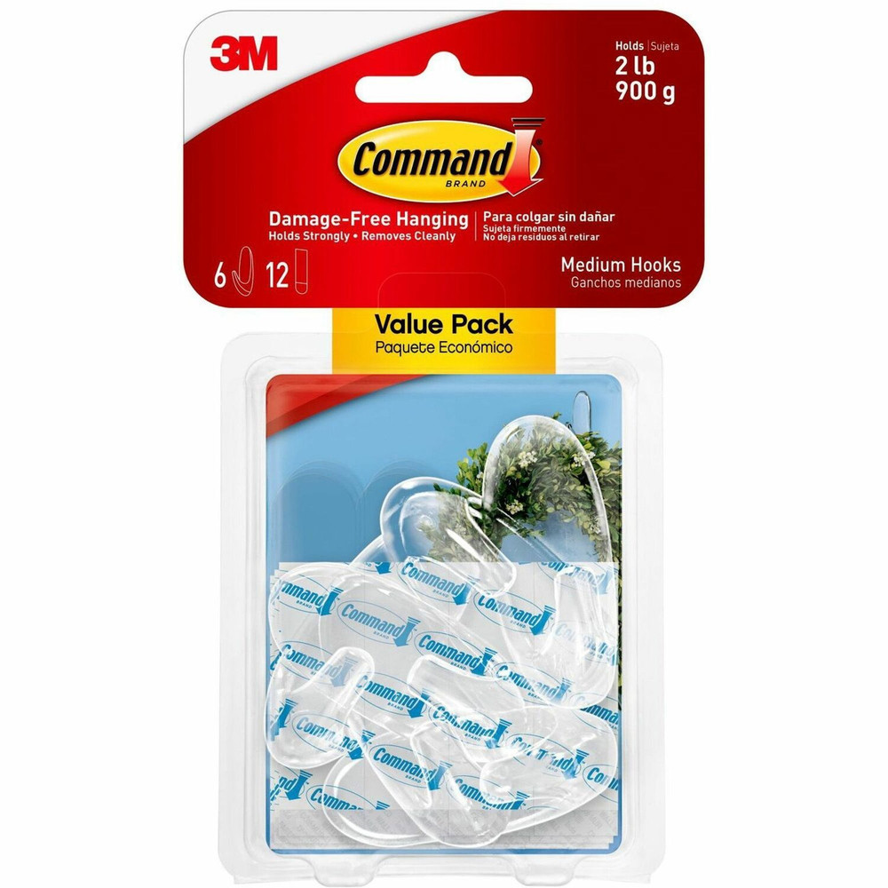3M Command 17091CLR6ES Command Medium Hooks