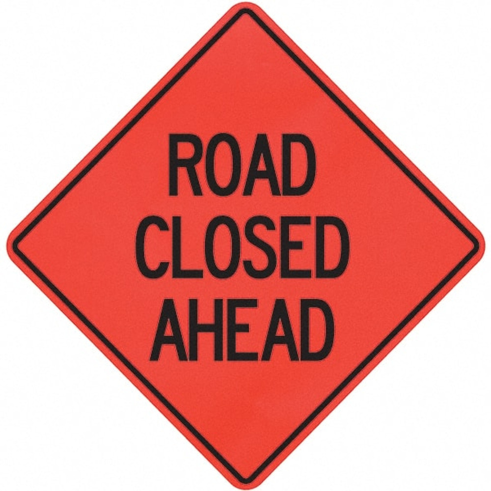 PRO-SAFE 07-800-3011-L Traffic Control Sign: Triangle, "Road Closed Ahead"