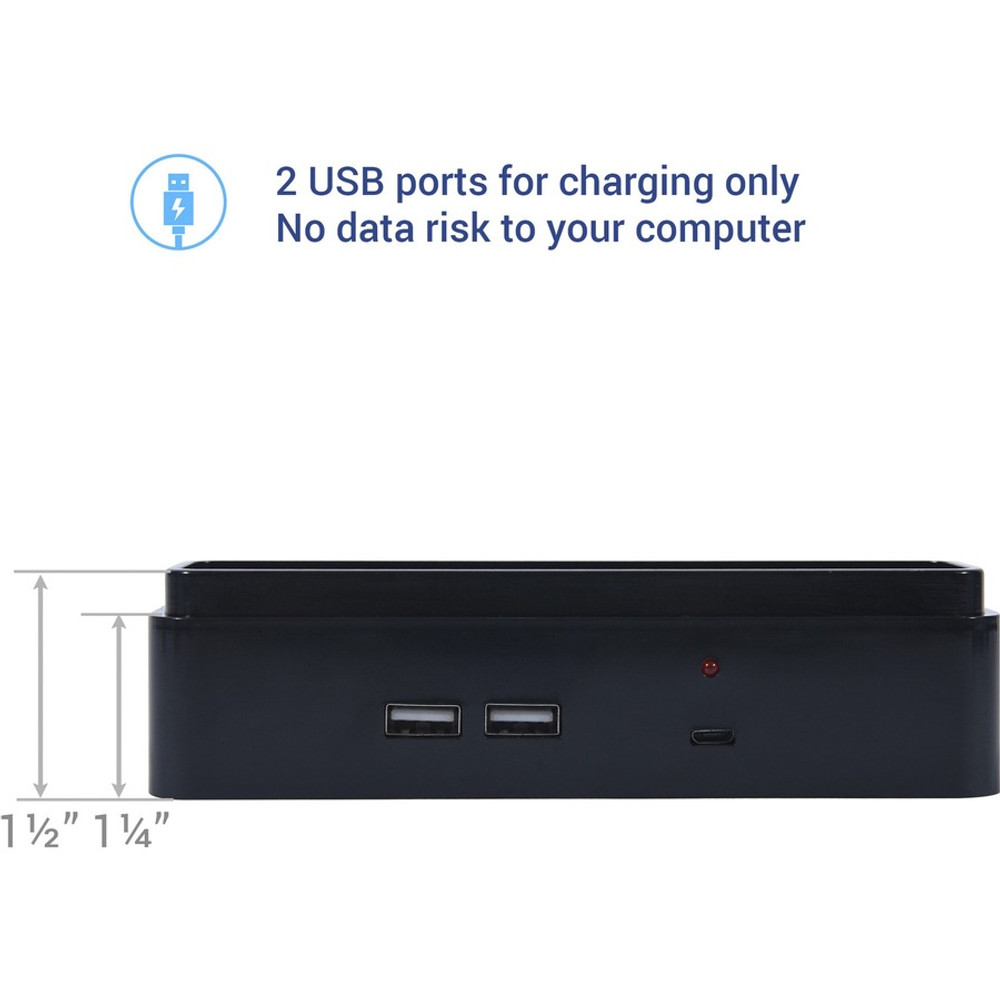 First Base, Inc DAC 02270 DAC Stax Monitor Riser Block Kit with 2 USB Charging Ports