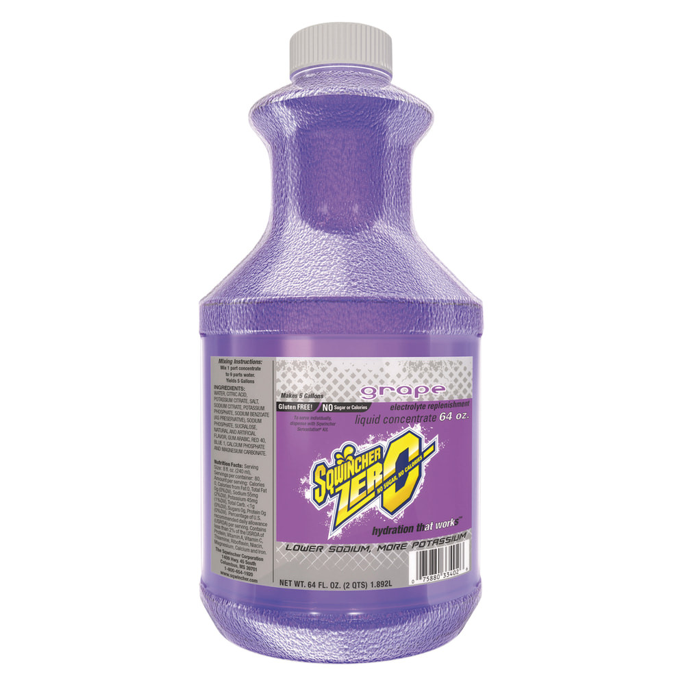 THE SQWINCHER CORPORATION 050103-GR Sqwincher Lite Liquid Concentrate, Grape, 64 Oz, Case Of 6