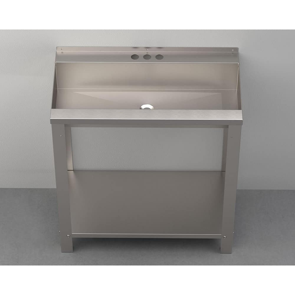 Acorn Engineering SW130-4LF-34 Trough Sink: Wall Mount, 1 Compartment, 304 Stainless Steel