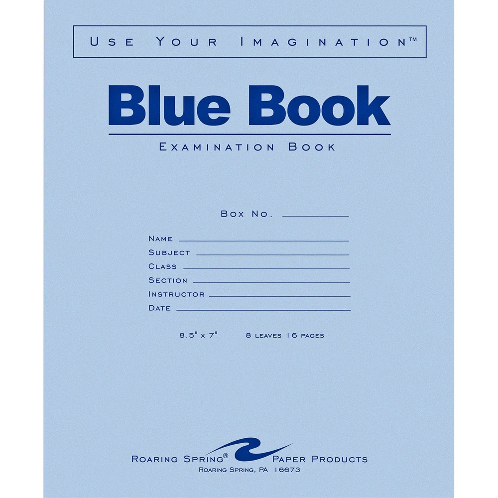 Roaring Spring Paper Products Roaring Spring 77512 Roaring Spring Blue Book 8-sheet Exam Booklet