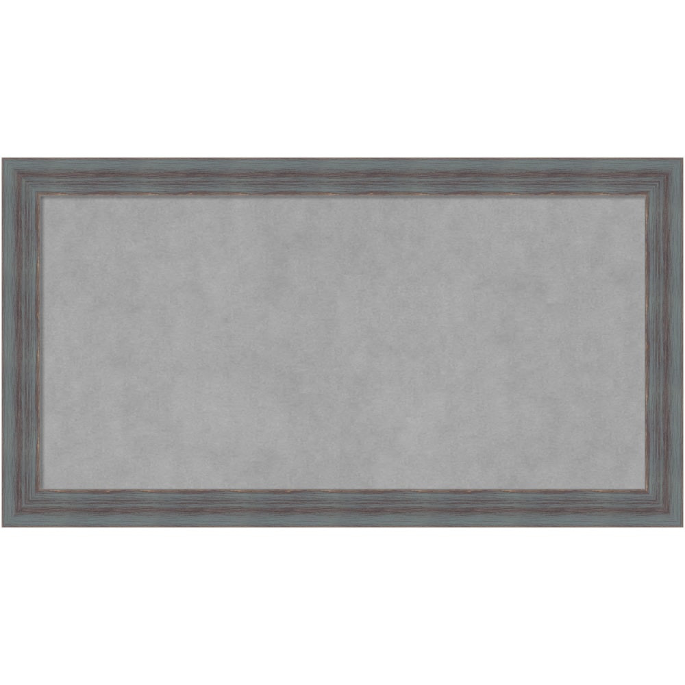 UNIEK INC. Amanti Art A42703908056  Magnetic Bulletin Board, Steel/Aluminum, 26in x 14in, Dixie Blue Gray Rustic Wood Frame