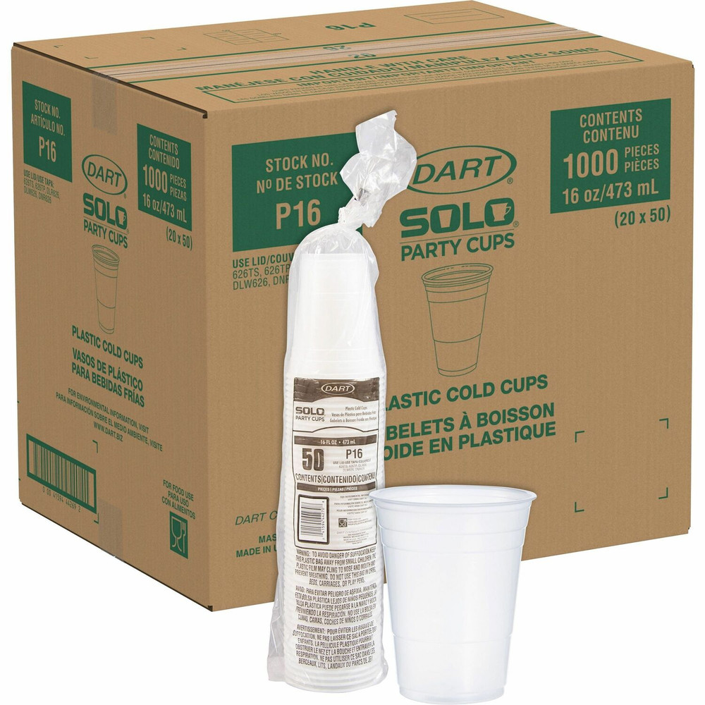 Solo Cup Company Solo P16 Solo 16 oz Plastic Cold Party Cups