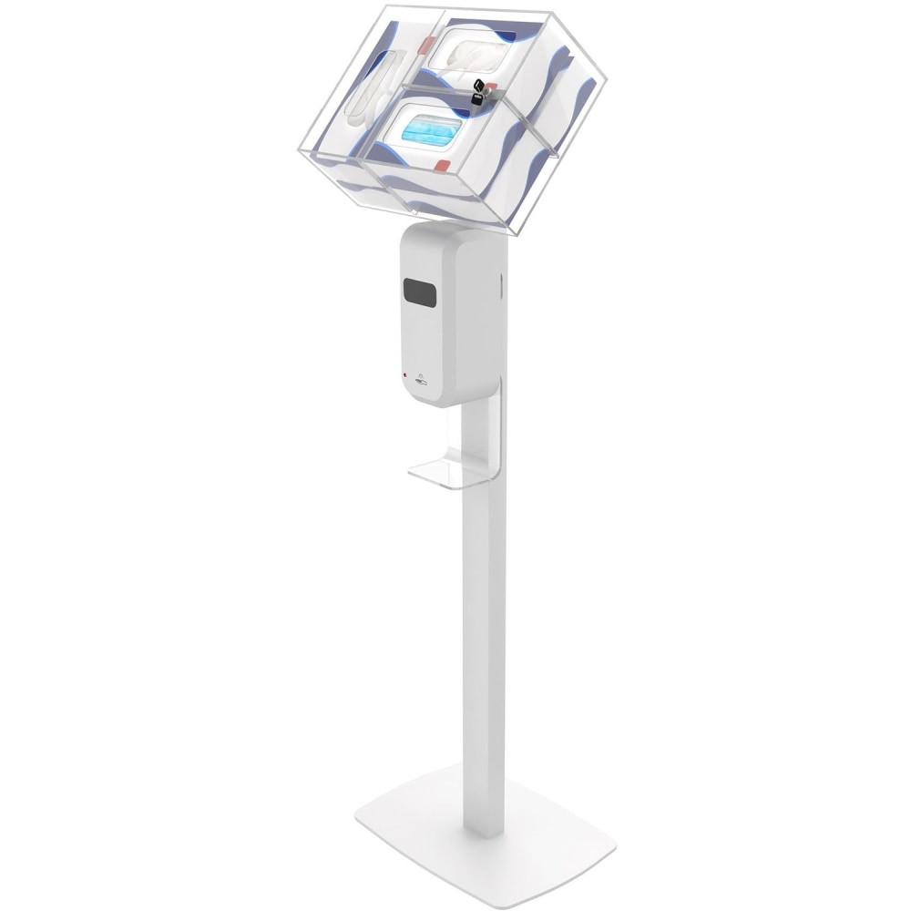 CTA DIGITAL SAN-CHK1W : Premium Thin Profile Sanitizing Station (White) - 48in Height - Floor - Steel, Acrylic - White