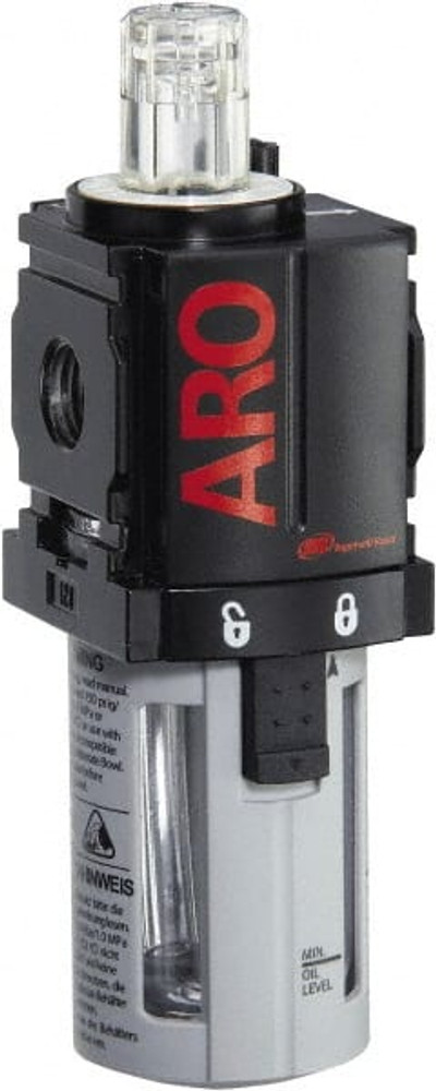 ARO/Ingersoll-Rand L36111-100 Miniature Compressed Air Lubricator: 1/8" Port, NPT Ends, 32 CFM